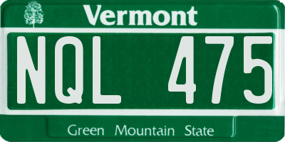 VT license plate NQL475