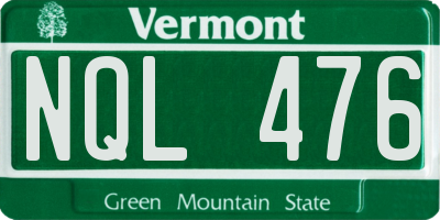 VT license plate NQL476