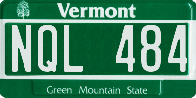 VT license plate NQL484