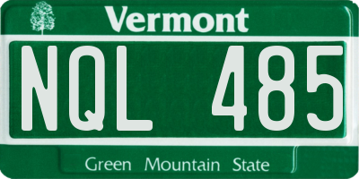 VT license plate NQL485