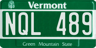 VT license plate NQL489