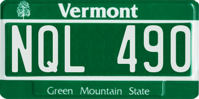 VT license plate NQL490