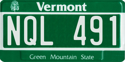 VT license plate NQL491