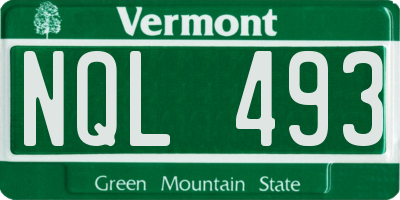 VT license plate NQL493