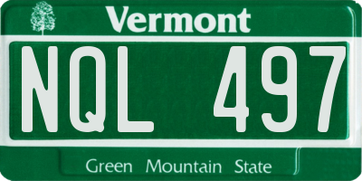 VT license plate NQL497