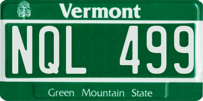 VT license plate NQL499