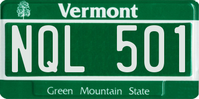 VT license plate NQL501