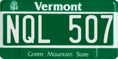 VT license plate NQL507