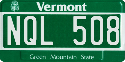 VT license plate NQL508