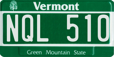 VT license plate NQL510