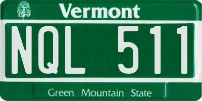 VT license plate NQL511