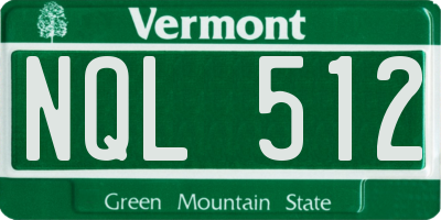 VT license plate NQL512