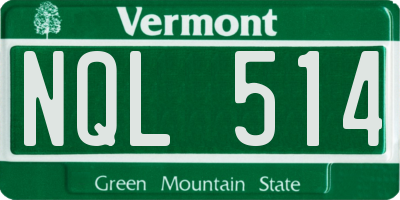VT license plate NQL514