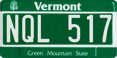VT license plate NQL517