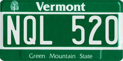 VT license plate NQL520