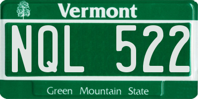 VT license plate NQL522