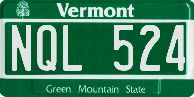 VT license plate NQL524