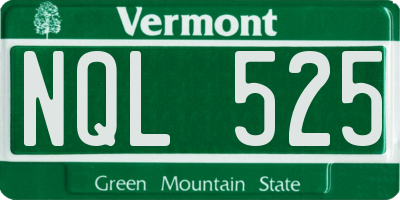 VT license plate NQL525
