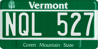 VT license plate NQL527