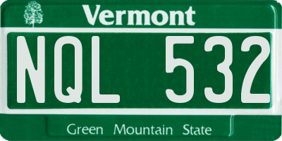 VT license plate NQL532