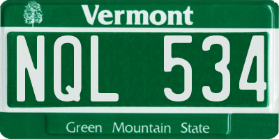 VT license plate NQL534