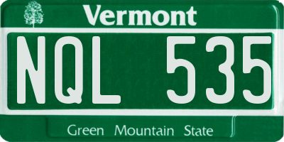 VT license plate NQL535