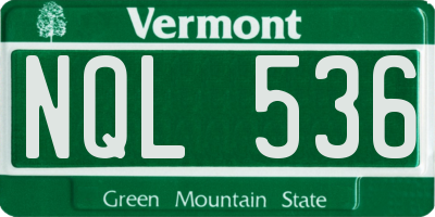 VT license plate NQL536