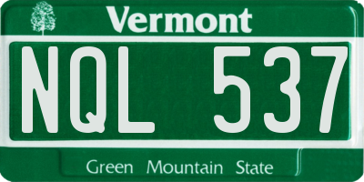 VT license plate NQL537