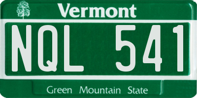 VT license plate NQL541