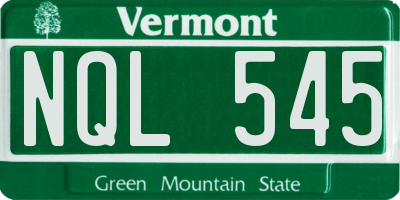 VT license plate NQL545