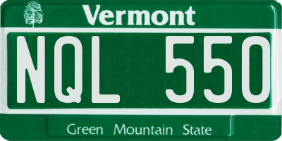 VT license plate NQL550