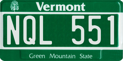 VT license plate NQL551