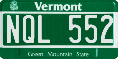 VT license plate NQL552
