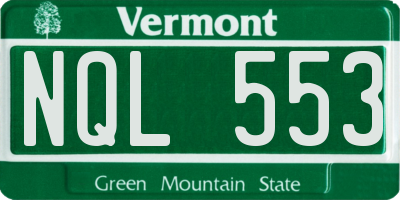 VT license plate NQL553
