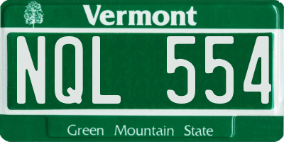 VT license plate NQL554