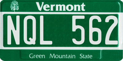 VT license plate NQL562