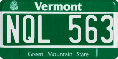 VT license plate NQL563