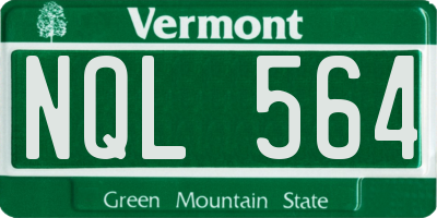 VT license plate NQL564