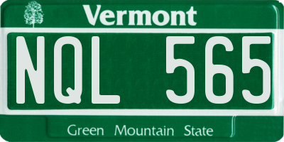 VT license plate NQL565