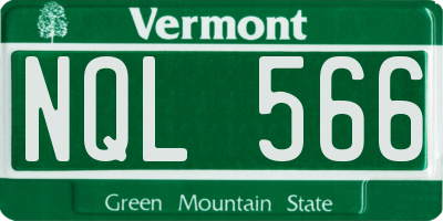 VT license plate NQL566