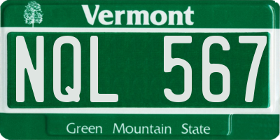 VT license plate NQL567