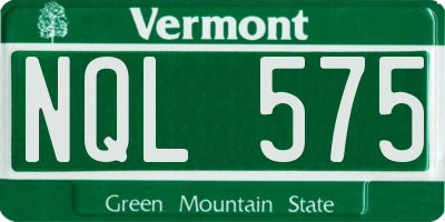 VT license plate NQL575