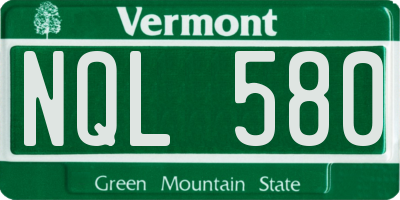 VT license plate NQL580