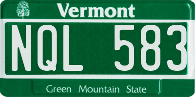 VT license plate NQL583