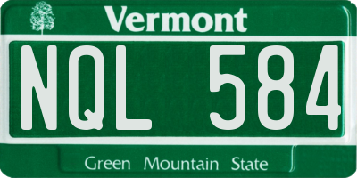 VT license plate NQL584