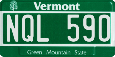 VT license plate NQL590