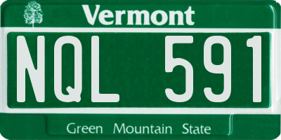VT license plate NQL591