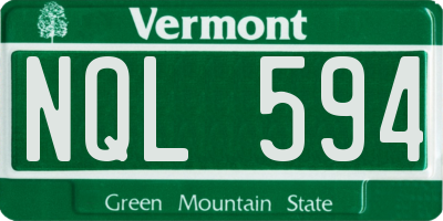 VT license plate NQL594