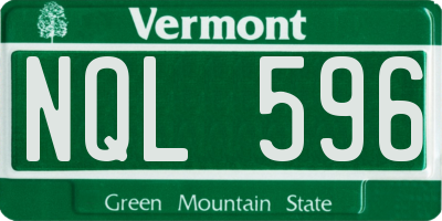 VT license plate NQL596