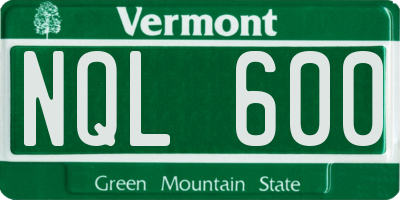 VT license plate NQL600